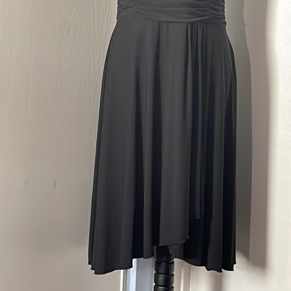 PRICE DROP.   NWT. Black Ruffle Knit Dress. Size P14. - Picture 2 of 6